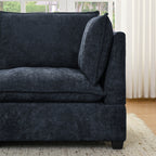 Canapé 3 places en chenille 105 avec coussins à 2 couches et mousse haute résilience