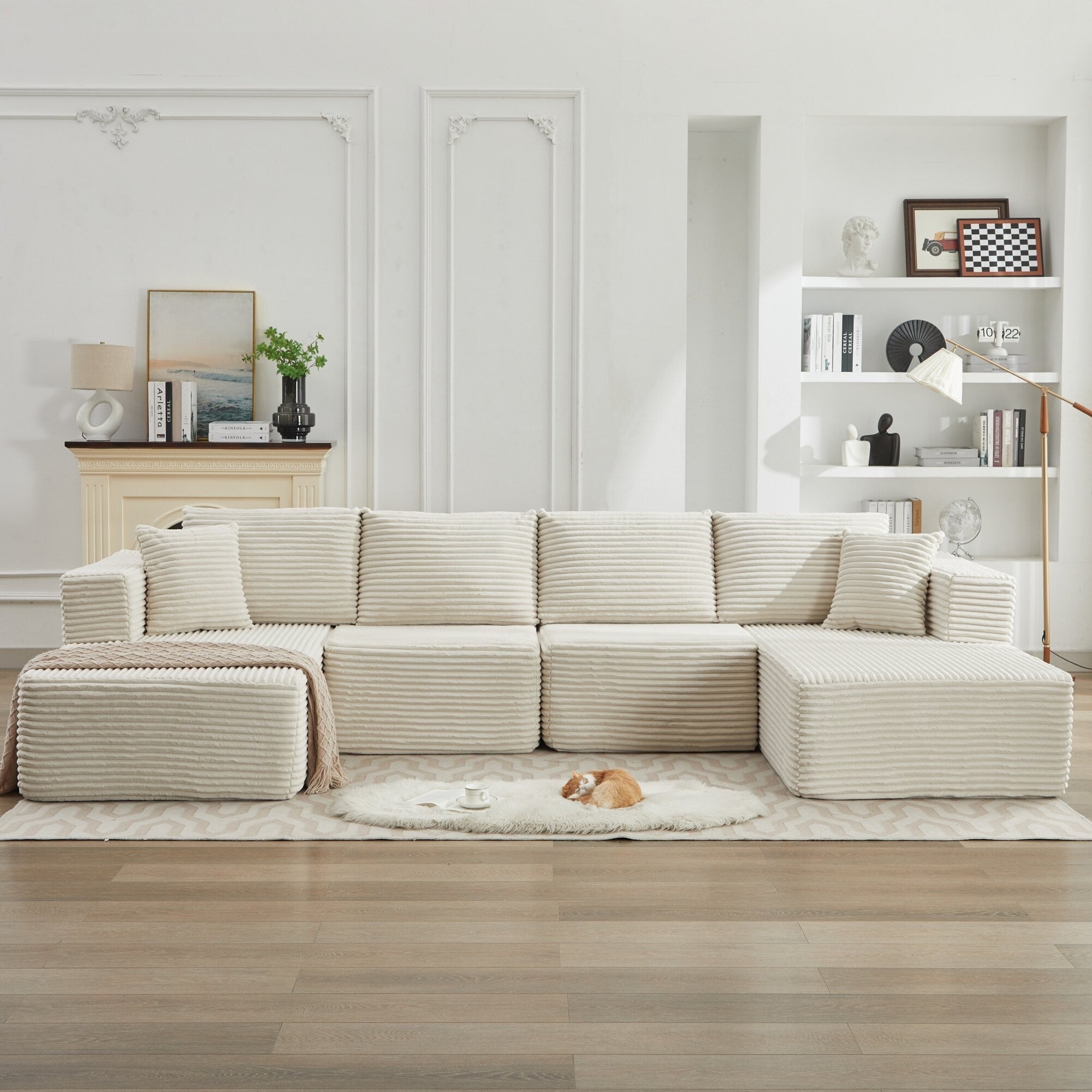 Canapé sectionnel Cloud 106, double chaise longue, canapé modulaire moderne à assise profonde pour salon, aucun assemblage requis