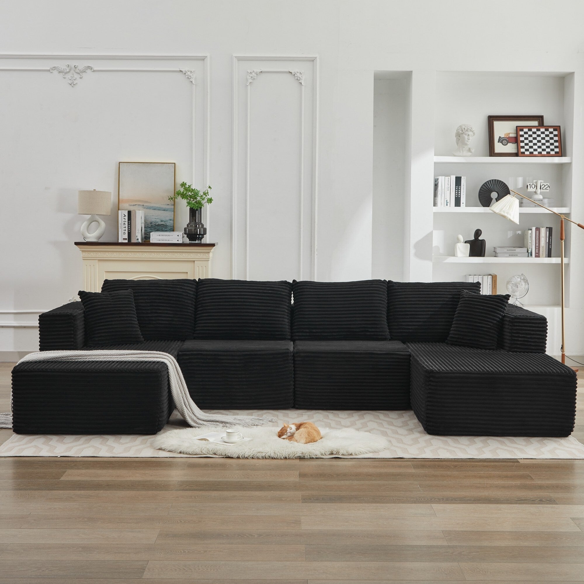 Canapé sectionnel Cloud 106, double chaise longue, canapé modulaire moderne à assise profonde pour salon, aucun assemblage requis