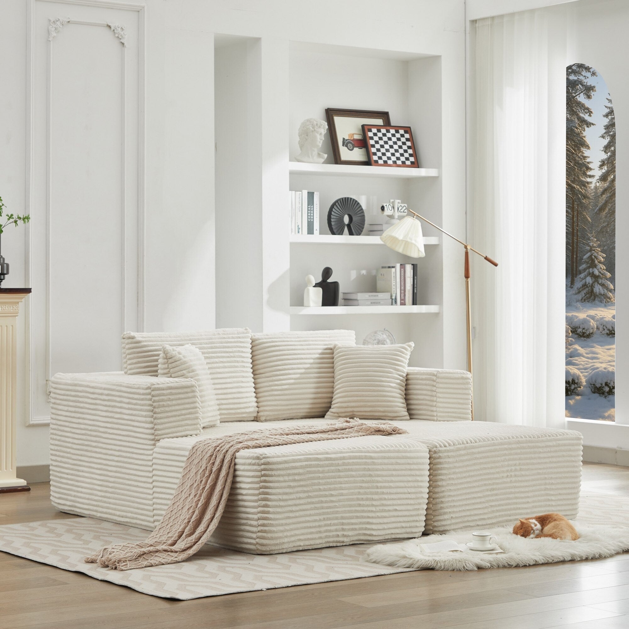Canapé sectionnel Cloud 106, double chaise longue, canapé modulaire moderne à assise profonde pour salon, aucun assemblage requis
