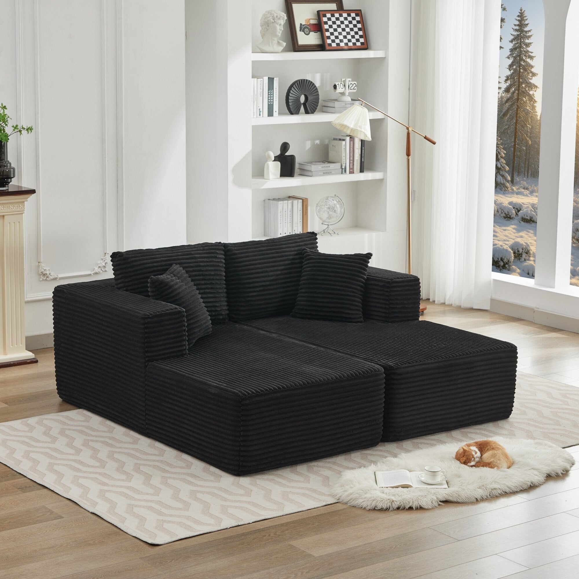 Canapé sectionnel Cloud 106, double chaise longue, canapé modulaire moderne à assise profonde pour salon, aucun assemblage requis