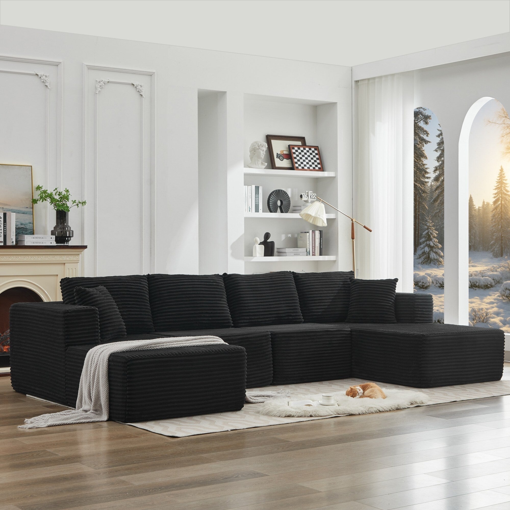 Canapé sectionnel Cloud 106, double chaise longue, canapé modulaire moderne à assise profonde pour salon, aucun assemblage requis