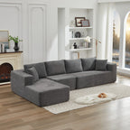 Canapé sectionnel Cloud 106 en forme de L avec méridienne orientée vers la gauche, canapé modulaire moderne à assise profonde pour salon, aucun assemblage requis