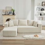 Canapé sectionnel Cloud 106 en forme de L avec méridienne orientée vers la gauche, canapé modulaire moderne à assise profonde pour salon, aucun assemblage requis