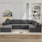 Canapé sectionnel Cloud 106 en forme de L avec méridienne orientée vers la gauche, canapé modulaire moderne à assise profonde pour salon, aucun assemblage requis