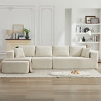 Canapé sectionnel Cloud 106 en forme de L avec méridienne orientée vers la gauche, canapé modulaire moderne à assise profonde pour salon, aucun assemblage requis