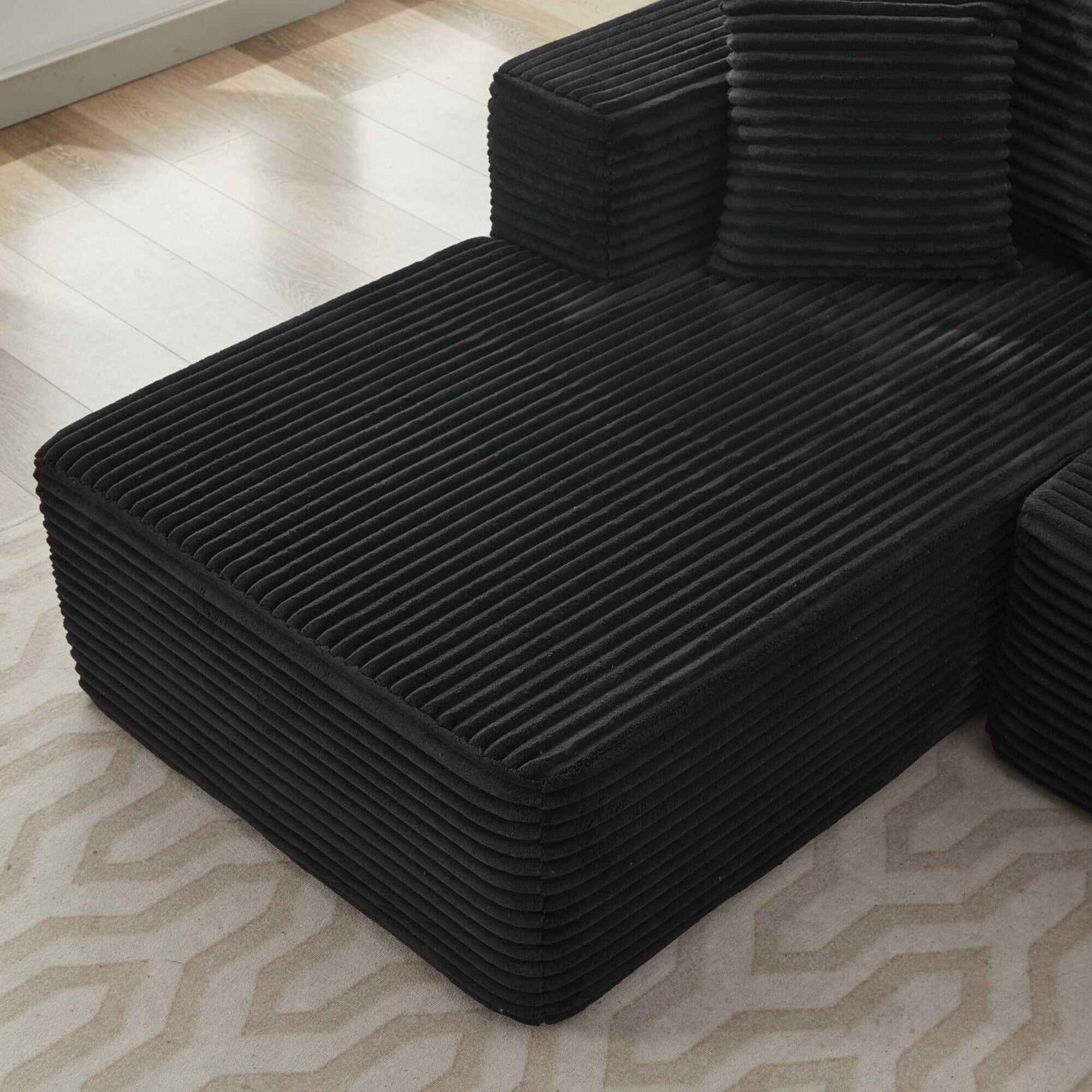 Canapé sectionnel Cloud 106 en forme de L avec méridienne orientée vers la gauche, canapé modulaire moderne à assise profonde pour salon, aucun assemblage requis