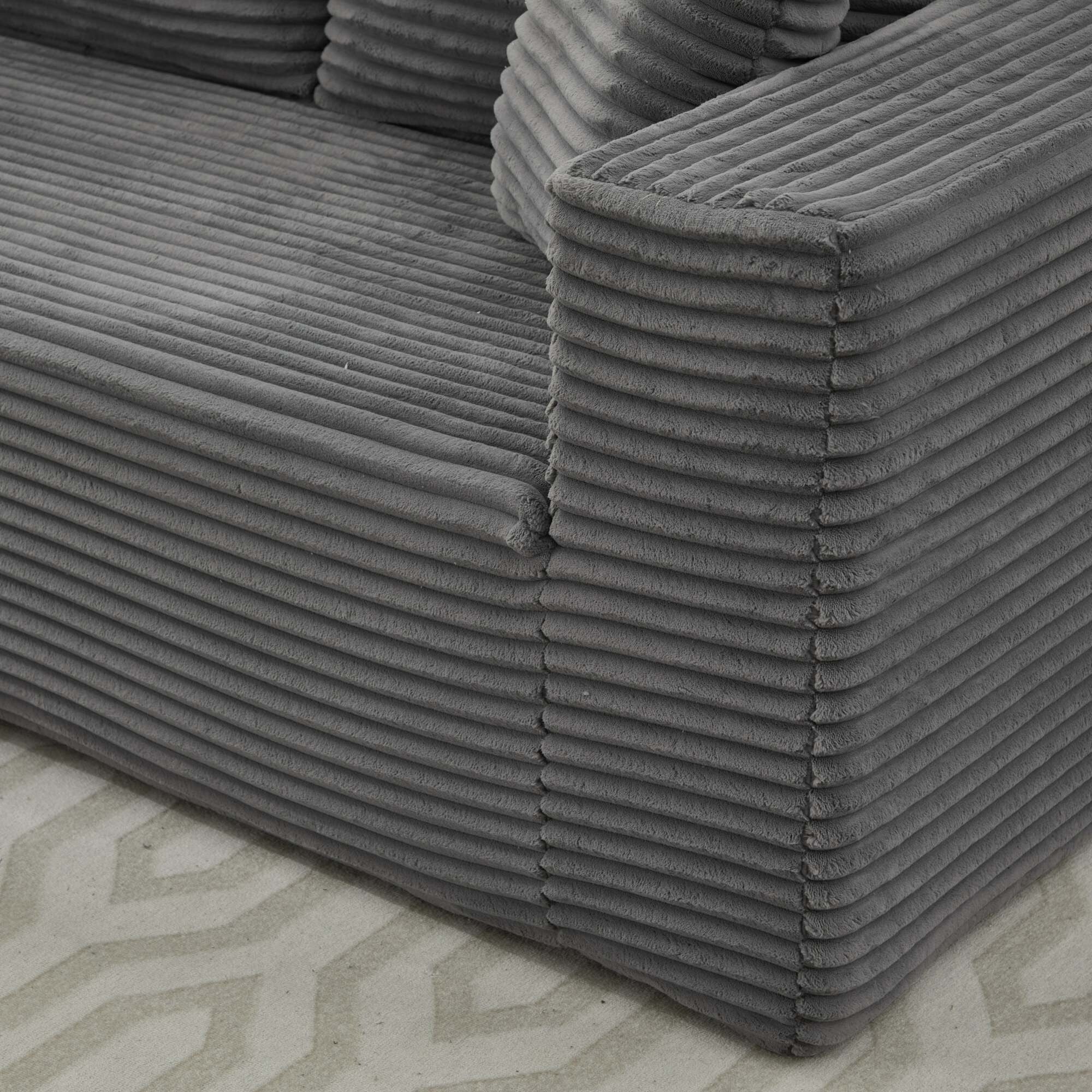 Canapé sectionnel Cloud 106 en forme de L avec méridienne orientée vers la gauche, canapé modulaire moderne à assise profonde pour salon, aucun assemblage requis
