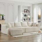 Canapé sectionnel Cloud 106 en forme de L avec méridienne orientée vers la gauche, canapé modulaire moderne à assise profonde pour salon, aucun assemblage requis