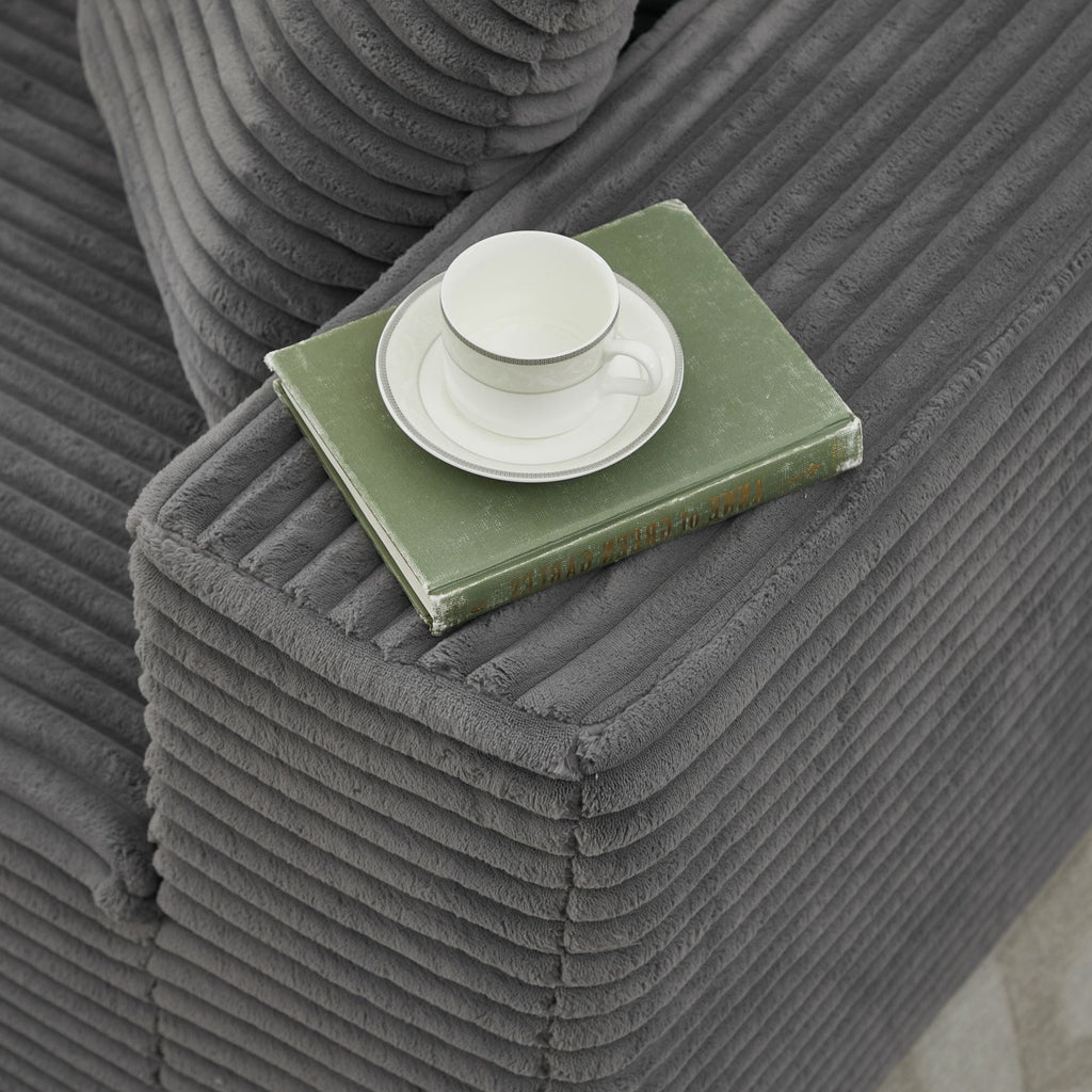 Canapé sectionnel Cloud 106 en forme de L avec méridienne orientée vers la gauche, canapé modulaire moderne à assise profonde pour salon, aucun assemblage requis
