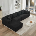 Canapé sectionnel Cloud 106 en forme de L avec méridienne orientée vers la gauche, canapé modulaire moderne à assise profonde pour salon, aucun assemblage requis