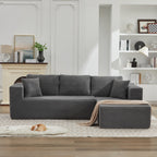 Canapé sectionnel Cloud 106 en forme de L avec méridienne orientée vers la droite, canapé modulaire moderne à assise profonde pour salon, aucun assemblage requis