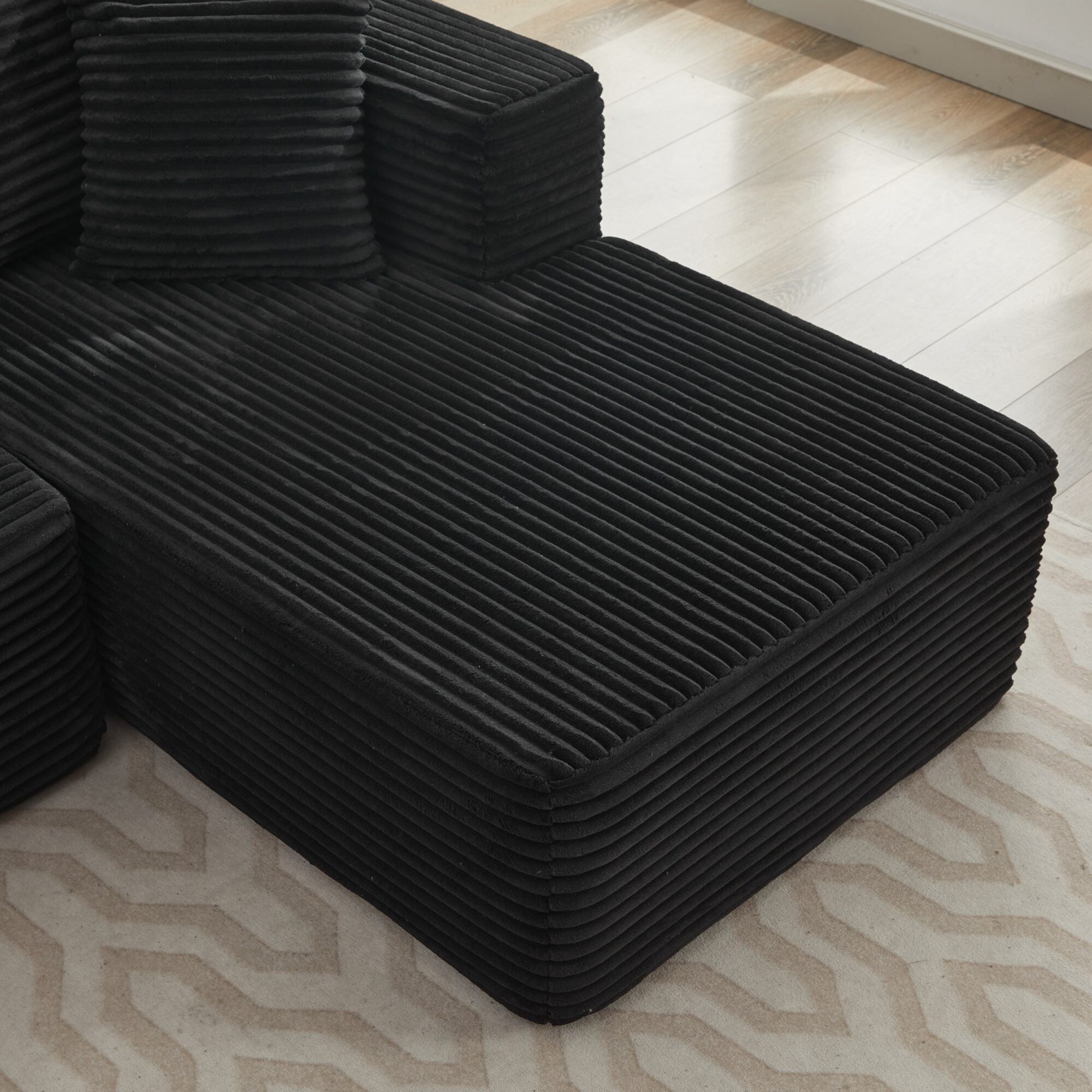 Canapé sectionnel Cloud 106 en forme de L avec méridienne orientée vers la droite, canapé modulaire moderne à assise profonde pour salon, aucun assemblage requis