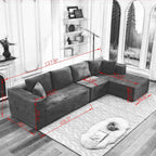 Canapé sectionnel Cloud 106 en forme de L avec méridienne orientée vers la droite, canapé modulaire moderne à assise profonde pour salon, aucun assemblage requis