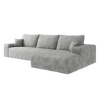 Canapé sectionnel modulaire en velours côtelé de 107 pouces avec méridienne et assise profonde pour salon et chambre à coucher