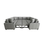 Canapé sectionnel modulaire en U de 108 pouces avec canapé-lit gigogne, ports USB et deux porte-gobelets pour le salon