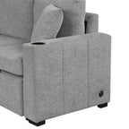 Canapé sectionnel modulaire en U de 108 pouces avec canapé-lit gigogne, ports USB et deux porte-gobelets pour le salon