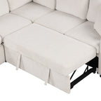Canapé sectionnel modulaire en U de 108 pouces avec canapé-lit gigogne, ports USB et deux porte-gobelets pour le salon