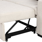 Canapé sectionnel modulaire en U de 108 pouces avec canapé-lit gigogne, ports USB et deux porte-gobelets pour le salon