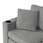 Canapé sectionnel modulaire en U de 108 pouces avec canapé-lit gigogne, ports USB et deux porte-gobelets pour le salon