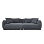 Canapé 3 places en velours style Mid-Century avec 4 coussins