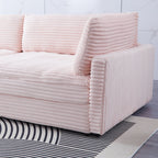 Canapé en velours côtelé noir de 112 pouces : deux coussins décoratifs, quatre dossiers, ouvrant un nouveau style pour l'espace décontracté du salon