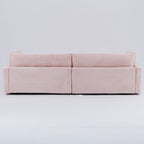 Canapé en velours côtelé noir de 112 pouces : deux coussins décoratifs, quatre dossiers, ouvrant un nouveau style pour l'espace décontracté du salon