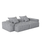 Canapé modulaire 4 places en chenille, capitonné et scintillant, base antidérapante, 113,39 $