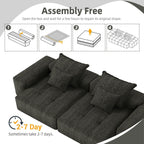 Canapé modulaire 4 places en chenille, capitonné et scintillant, base antidérapante, 113,39 $