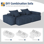 Canapé modulaire 4 places en chenille, capitonné et scintillant, base antidérapante, 113,39 $