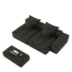 Canapé modulaire 4 places en chenille, capitonné et scintillant, base antidérapante, 113,39 $