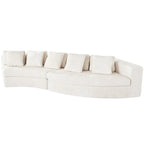 Canapé modulaire 115.7 Pure Foam, ensemble 2 pièces avec 5 coussins, 4 places, tissu chenille jacquard, design incurvé