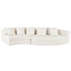 Canapé modulaire 115.7 Pure Foam, ensemble 2 pièces avec 5 coussins, 4 places, tissu chenille jacquard, design incurvé