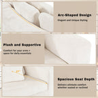 Canapé modulaire 115.7 Pure Foam, ensemble 2 pièces avec 5 coussins, 4 places, tissu chenille jacquard, design incurvé