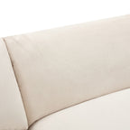 Grand canapé 3 places en polyester de 119,5 pouces avec 2 unités de rangement et pieds en bois d'hévéa pour le salon