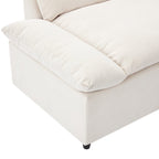 Grand canapé 3 places en polyester de 119,5 pouces avec 2 unités de rangement et pieds en bois d'hévéa pour le salon