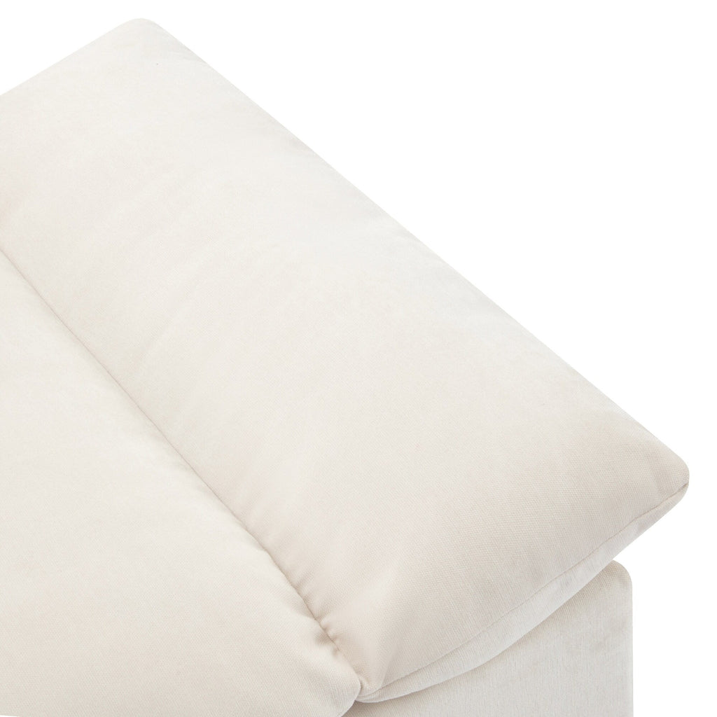 Grand canapé 3 places en polyester de 119,5 pouces avec 2 unités de rangement et pieds en bois d'hévéa pour le salon
