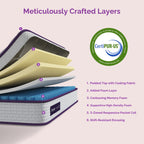 Matelas hybride 12 pouces, mousse à mémoire de forme et ressorts ensachés individuellement, matelas dans une boîte