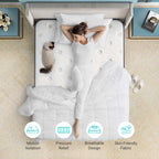 Matelas hybride 12 - Mousse de charbon de bambou, ressorts ensachés 5 zones, certifié CertiPUR-US®, soutien moyennement ferme
