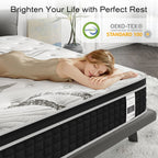 Matelas hybride en mousse à mémoire de forme de 12 pouces dans une boîte