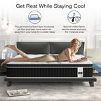 Matelas hybride en mousse à mémoire de forme de 12 pouces dans une boîte