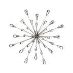 Décoration murale en métal argenté et perles transparentes de 12,5 diamètres