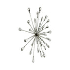 Décoration murale en métal argenté et perles transparentes de 12,5 diamètres