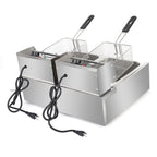 Friteuse électrique à double cylindre en acier inoxydable de 12,7 QT/12 L