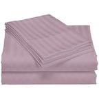 Parure de draps de luxe à rayures en coton 1 200 fils au pouce carré, avec poche profonde