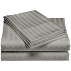 Parure de draps de luxe à rayures en coton 1 200 fils au pouce carré, avec poche profonde