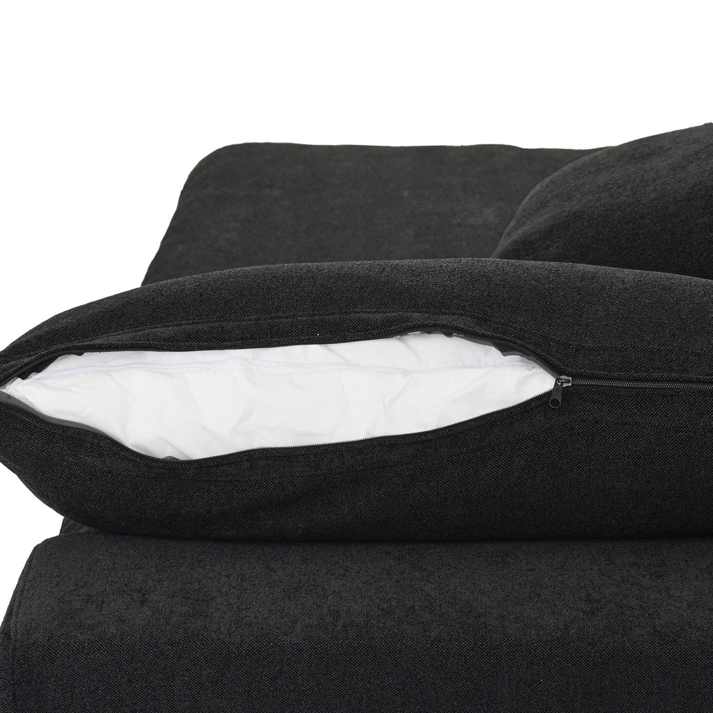Canapé sectionnel moderne en forme de L de 120 pouces, canapé modulaire en lin avec pouf de rangement