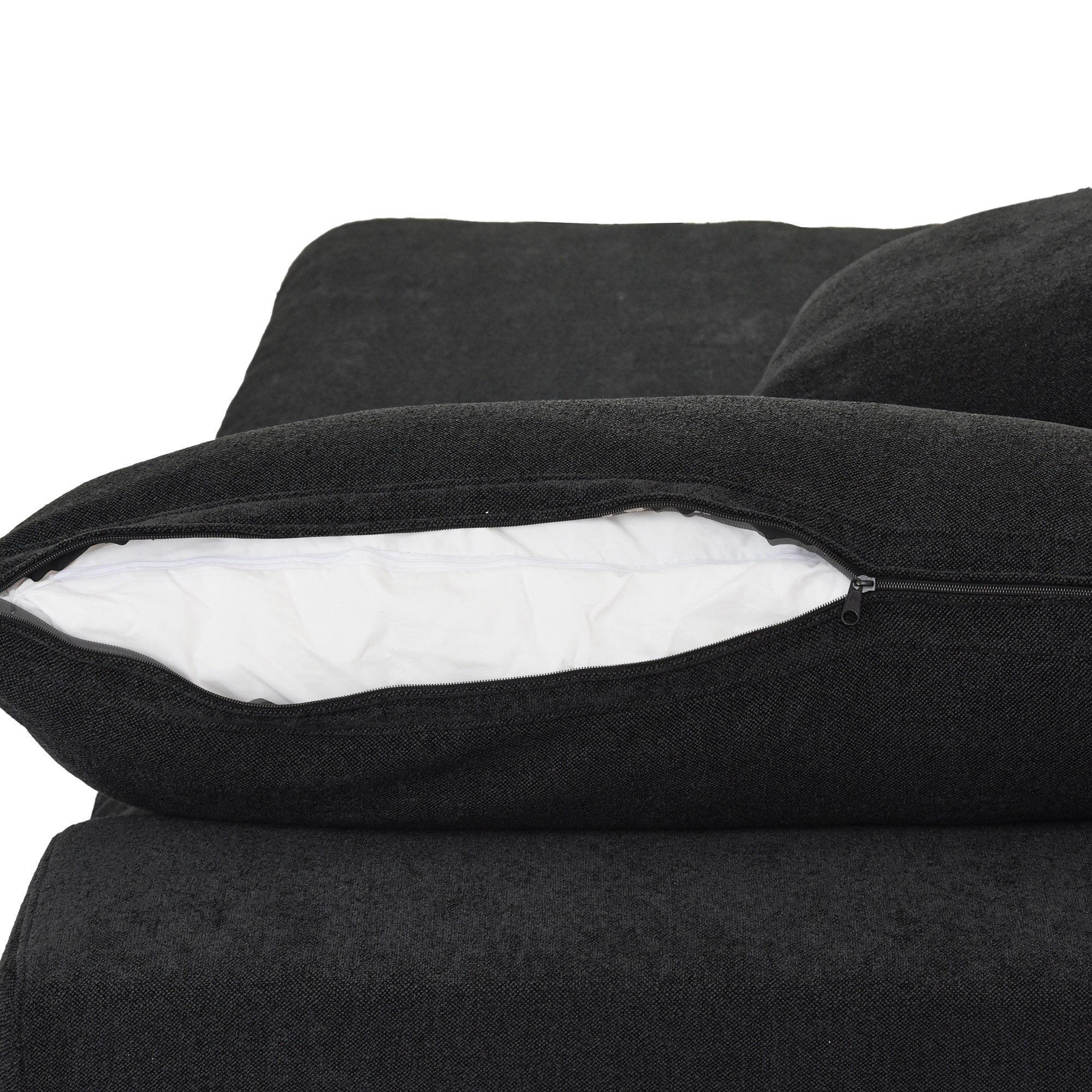 Canapé sectionnel moderne en forme de L de 120 pouces, canapé modulaire en lin avec pouf de rangement