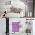 Lampadaire de travail/lecture à LED 12 W à intensité variable avec télécommande et commande tactile - N/A