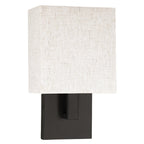 Applique murale bronze foncé de 30 cm de hauteur avec abat-jour en tissu avoine